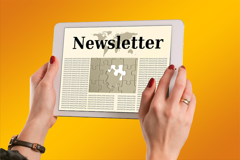 Newsletter on electronic tablet device